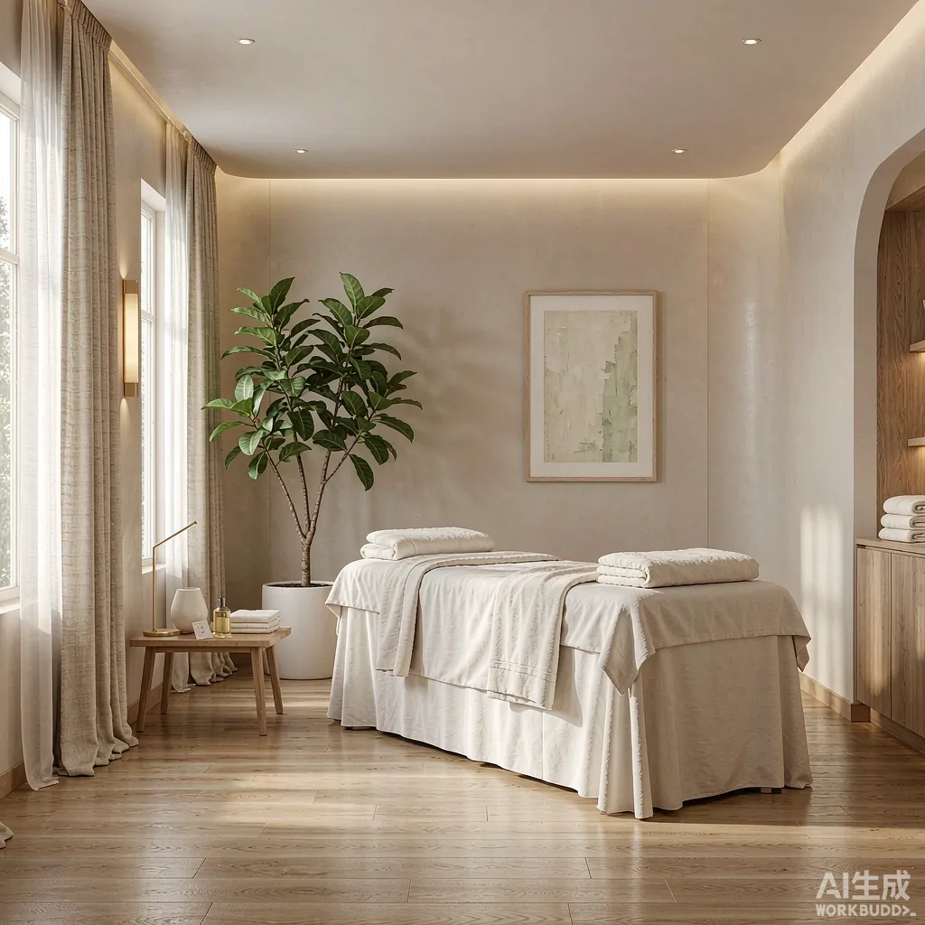 Calm Swedish massage treatment room at Wen.Z SPA